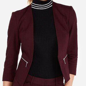 Express Women's Maroon Contemporary Blazer Jacket Small